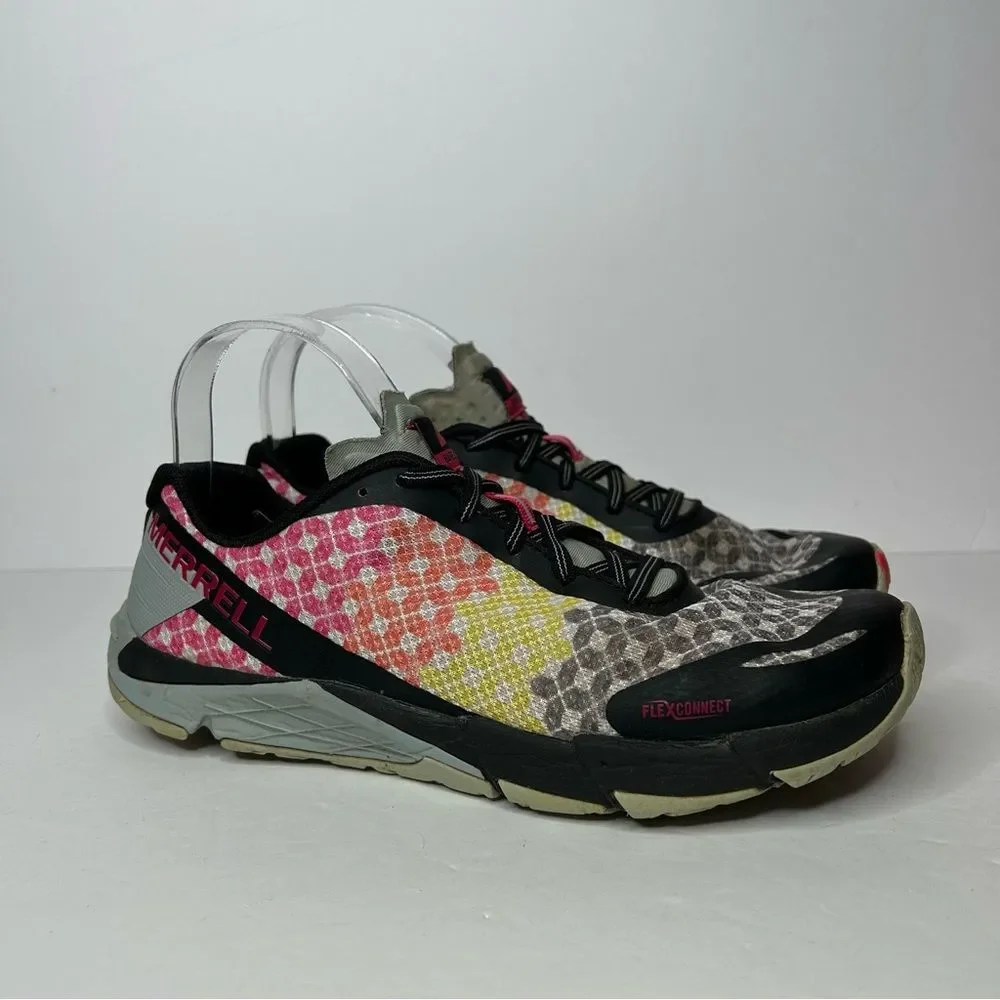 Merrell Pink and Yellow Athletic Shoes with Geometric Pattern 9